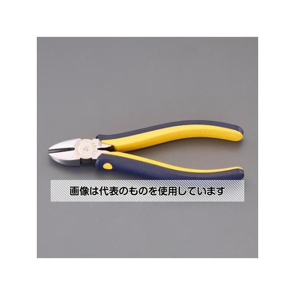 【アズワン AS ONE】実験室設備 工具類 工具、道具 ●硬線・軟線対応 ●ピアノ線切断不可 ●砲金サンドイッチ構造を搭載した強力ニッパー。 ●ビニールコードの皮むき穴付(φ1.8mm) 商品の仕様 ●型番：FCC-206 ●全長(mm)：163 ●切断能力(φmm)：硬線：1.8軟線：2.3より線：2.3 ●重量(g)：185 ●サイズ：A：163mm、B：22mm、C：53mm、D：11mm、E：15°、F(刃長)：22mm 【※ご注意ください】商品は代表の画像を使用しています。