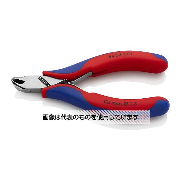 【アズワン AS ONE】実験室設備 工具類 工具、道具 商品の仕様 ●メーカー：KNIPEX(クニペックス) ●型番：6452115 ●全長：115mm ●ハンドル：コンフォート ●仕上げ：高級磨き ●刃硬度：HRC65 ●切断能力(mm)：軟線／φ1.3 ●刃形状：直刃 ●材質：工具鋼(油焼入れ) ●重量(g)：70 ●バネ付 ●フラッシュカット 【※ご注意ください】商品は代表の画像を使用しています。