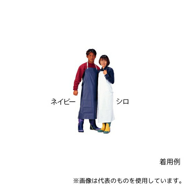 川西工業 4030 抗菌ビニロン前掛け 胸当 シロ L
