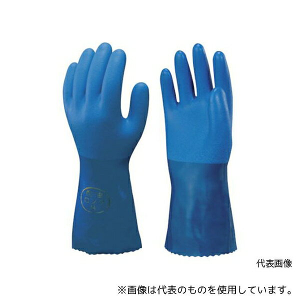 ショーワグローブ NO660-L10P 塩化ビニール手袋 まとめ買い 簡易包装耐油ロングビニローブ 1Pk(袋)10双 ブルー Lサイズ
