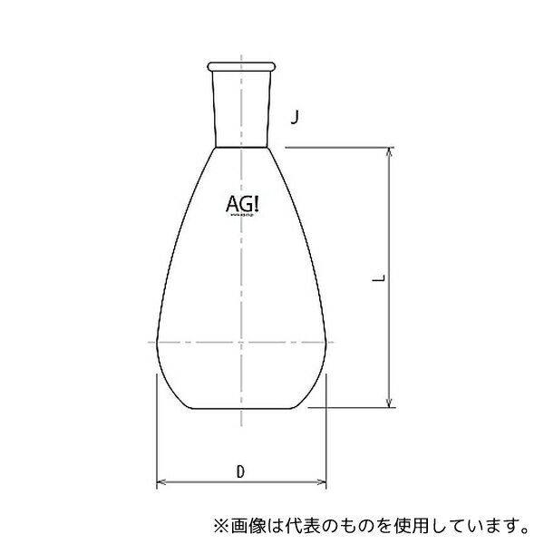 旭製作所 3204-300-5L 平底ナスフラスコ 300mL 29/42(4.0)