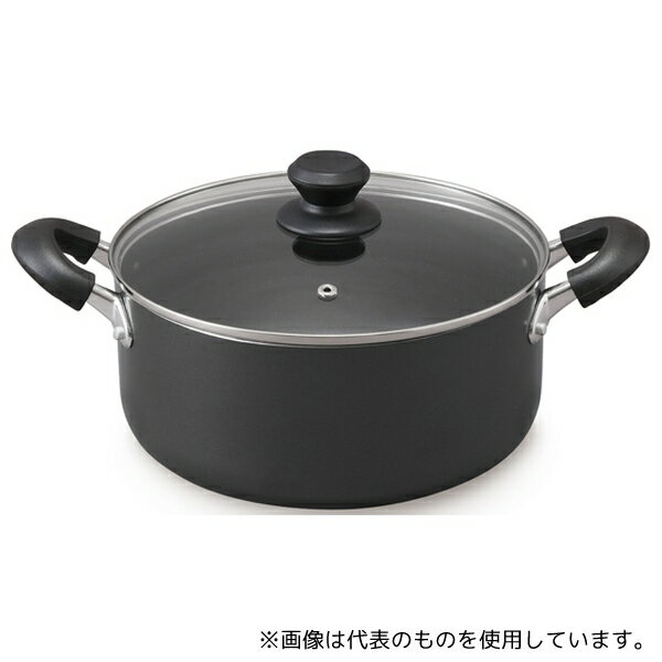 アイリスオーヤマ DIS-P24 ダイヤモンドコート 両手なべ 24cm ブラック