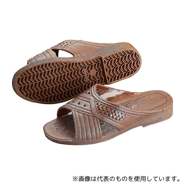 アスカ商事 SSV3908 紳士シャワーサンダル 前あき L チョコ
