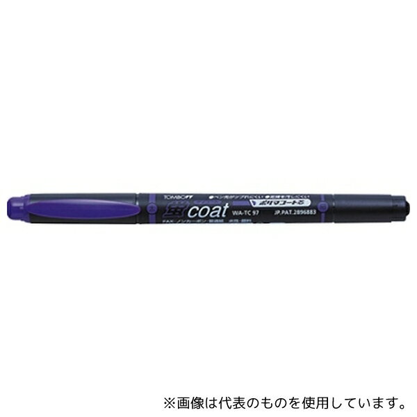 トンボ鉛筆 WA-TC97 蛍光ペン 蛍コート 細字0.8/太字3.8mm (インク色:紫)
