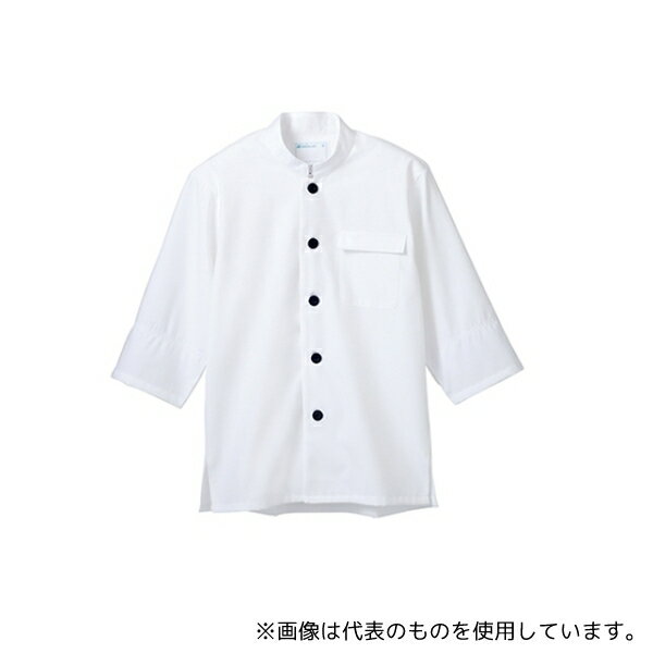 住商モンブラン 2-651 LL 調理コート 男女兼用 7分袖ネット付 白