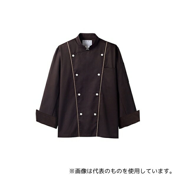 住商モンブラン 6-909 LL コックコート 兼用 長袖 濃茶/ベージュ