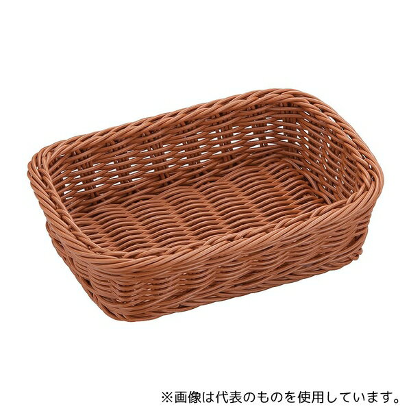 万洋 91-075B 樹脂バスケット 角型 茶