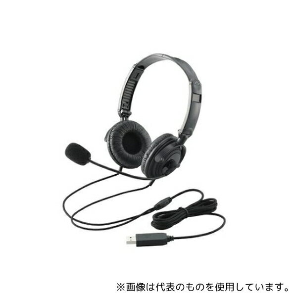 エレコム HS-HP20UBK USBヘッドセットマイクロフォン 両耳オーバーヘッド 1.8m 折り畳み式 40mmドライバ ブラック
