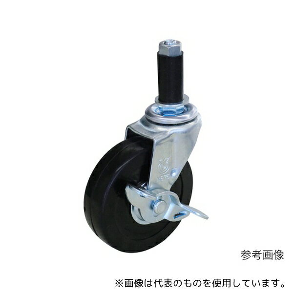 ユーエイ LTF-40RS、Φ16 LTF-S型キャスター 自在車ゴムパイプ差し込み式(ストッパー付)