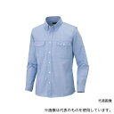アイトス 7880-007-M メンズ長袖オックスボタンダウンシャツ(両ポケットフラップ付き) サックス M