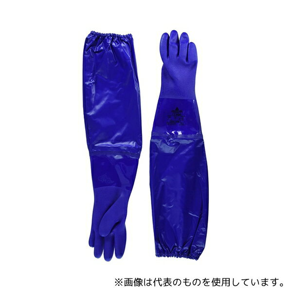 Delta Plus D0042-L PETRO VE766 PVC耐化学品・耐油62cmロング手袋 青 Lサイズ