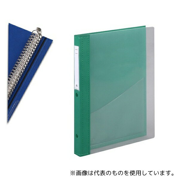 LIHITLAB HB418-4 カルテブック A4・30穴・クリヤー ライトグリーン