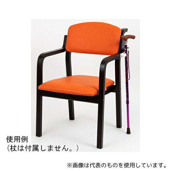 オフィス・ラボ EC-WD24VDK エコノチェア ウッディ ダークフレーム オレンジ