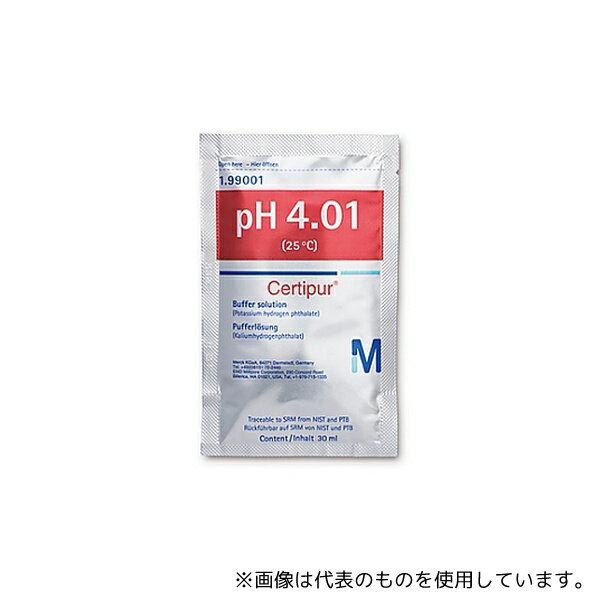 Merck 1.99001.0001 バッファー溶液 (フタル酸水素カリウム、 30mL アルミ分包タイプ×30 袋)、 NIST及びPTBのSRMにトレーサブル pH 4.01 (25°C) サーティピュア(R) 199001 1ST