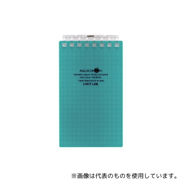 LIHITLAB N1661-28 AQUA DROPs ツイストリング・ノート(メモサイズ) 28青緑 N-1661