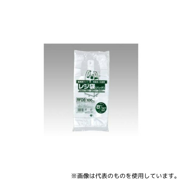 ジャパックス RF08 レジ袋省資源タイプ 無着色半透明 1パック(100枚入)(3)