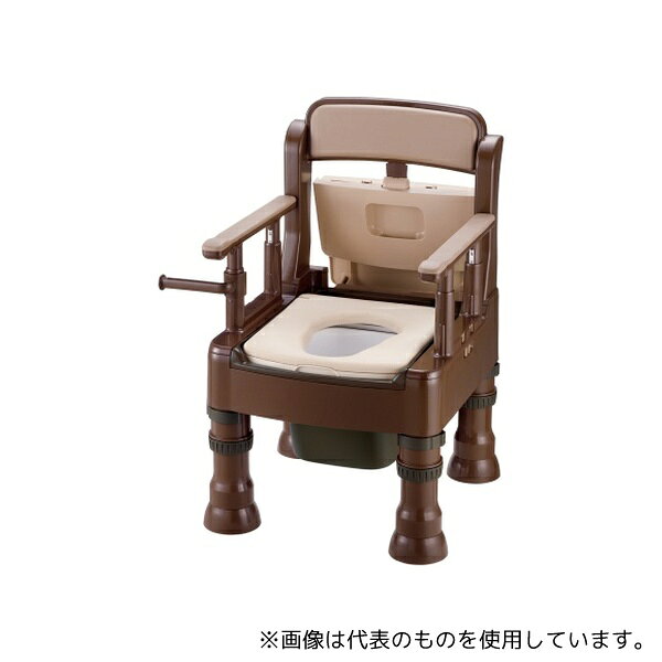 ●リッチェル 45613 ポータブルトイレ きらく MY型 ダークブラウン