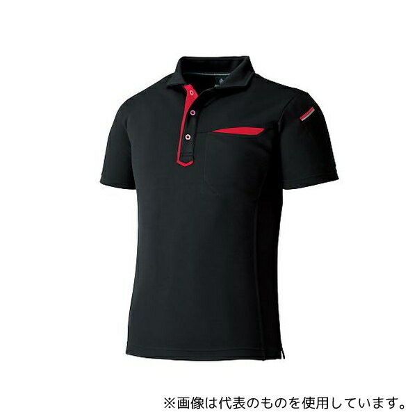 小倉屋 3684-80-6L 切りポケ半袖ポロ(ペン差し) 3684 ブラック 6L KNGシリーズ