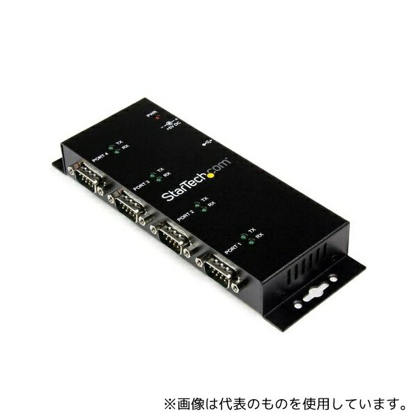 StarTech.com ICUSB2324I 産業用 USB - 4ポートRS232Cシリアル変換ハブ ウォールマウント対応 DINレールクリップ付き