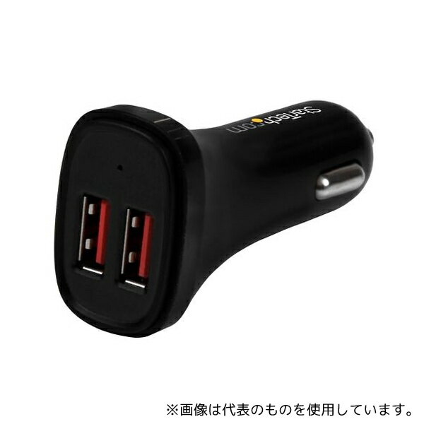 StarTech.com USB2PCARBKS 2ポートUSB車載充電器 24W/4.8A シガーソケットカーチャージャー ブラック