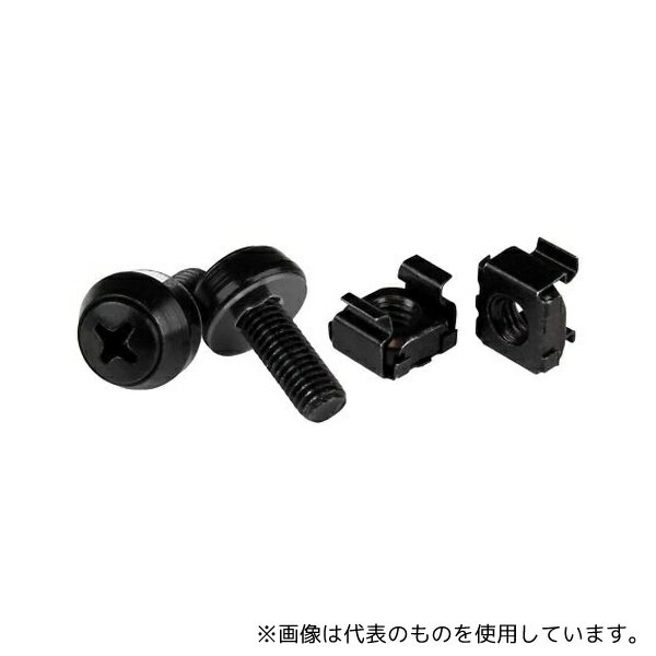 StarTech.com CABSCREWM62B M6ネジ(12mm)& ケージナット 100セット ブラック