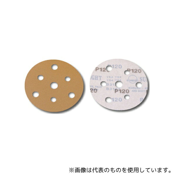 Sun Might 52710 サンマイト黄紙ディスクマジック φ125mm 7穴(穴アキ) P180 100枚入