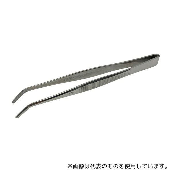 アズワン ステンレス製ピンセット 先曲 125mm