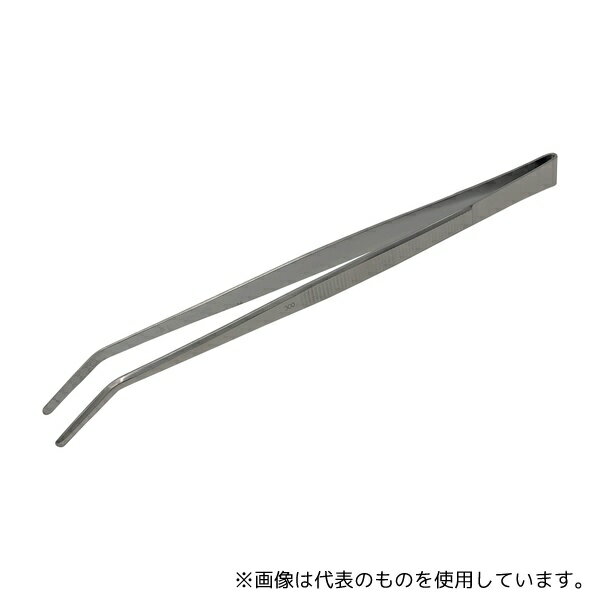 アズワン ステンレス製ピンセット 先曲 300mm
