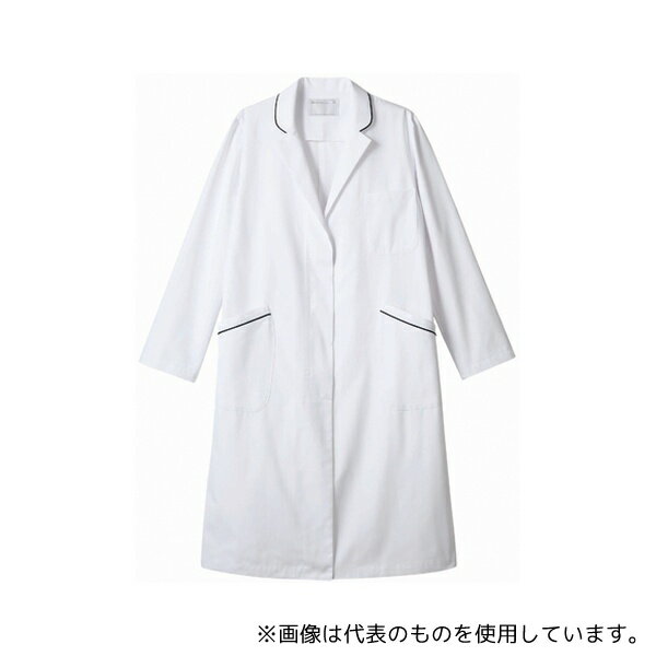 住商モンブラン 71-099 LL ドクターコート レディス長袖 白/ネイビー LL