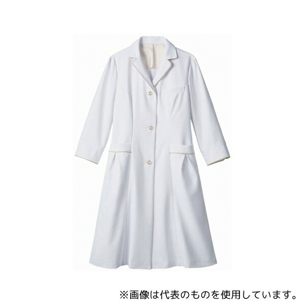 住商モンブラン EN121-11 3L ドクターコートレディス7分袖 白/ゴールド 3L