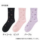 ケアファッション 1850 婦人足首ゆったり名前の書ける柄ソックス パープル 22~24cm