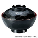 福井クラフト 33602410 耐熱4寸 亀甲吸物椀 黒 内朱