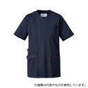 KAZEN 984-48 メンズスクラブジャケット半袖 ネイビー×プラム 4L