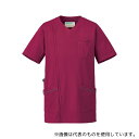 KAZEN 984-45 メンズスクラブジャケット半袖 プラム×グレー 5L