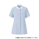 KAZEN 773-41 レディスジャケット半袖 サックス×ホワイト 4L