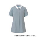 KAZEN 773-46 レディスジャケット半袖 グレー×ホワイト S
