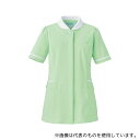 KAZEN 776-22 レディスジャケット半袖 グリーン×ホワイト 3L