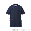 KAZEN 987-48 スクラブジャケット(半袖男女)ネイビー×プラム 3L