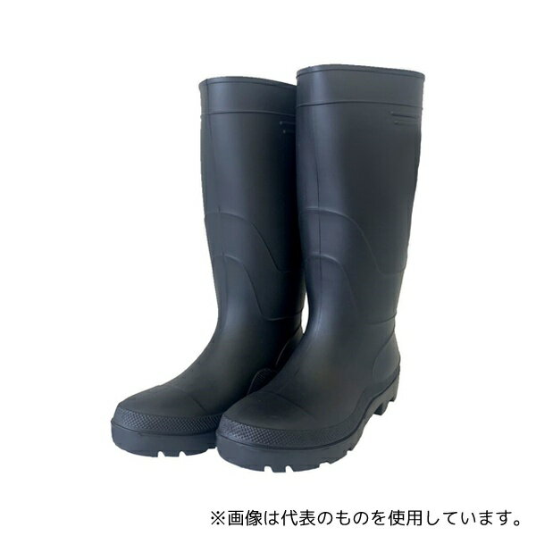 リ・クロス CB-320BK-24.0cm 安全長靴つや消し 黒 (PVC製)鋼鉄先芯入り 24.0cm