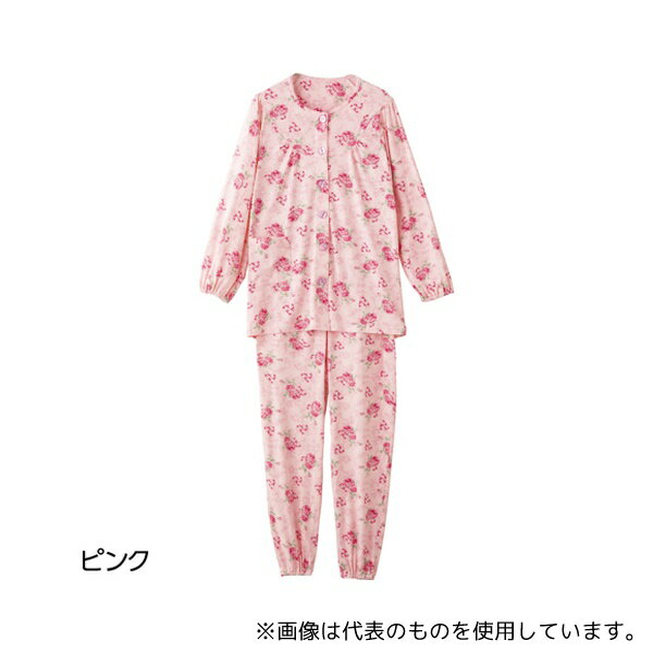 ケアファッション 800342 婦人大きめボタンストレッチパジャマ ピンク M