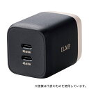 エレコム MPA-ACCP43BK-IL AC充電器 USB充電器 ILMF USB Power Delivery対応 PPS対応 65W USB-C2ポート スイングプラグ ブラック