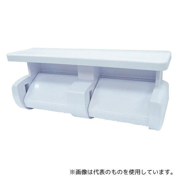 オーエ トイレットペーパーホルダー ダブル 棚付き 2連