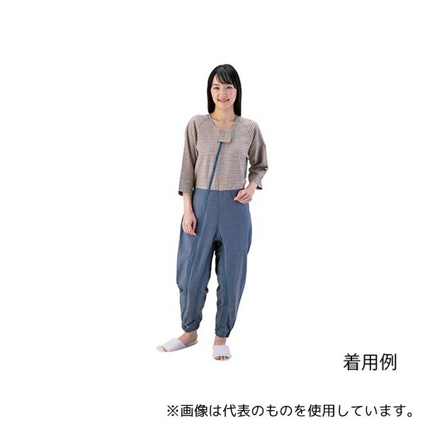 松本ナース産業 4600 つなぎねまき ビンテージツイル WファスナーII型ホックカバー付 千鳥ブルー L