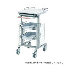 ナカバヤシ RKW-402S 電子カルテワゴンスリム(昇降タイプ サイドネット付き) 470×583×830〜1050