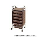 アズワン 仕切り付収納ワゴン(C265) ブラウン