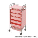 アズワン 仕切り付収納ワゴン(C265) ピンク