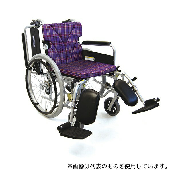 カワムラサイクル KA822-40ELB-M モジュール車いす エレベーティング&スイングイン・アウト 中床 紫チェック(A11) [法人限定](4)