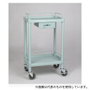 アズワン Y101G プラスチックワゴン2段 引出し1個付き 560×385×825mm(4)