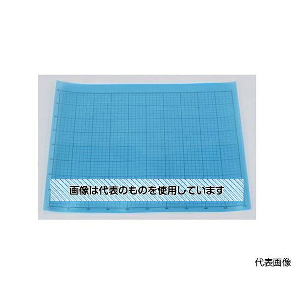 トラスコ中山 液晶保護フィルム フッ素反射防止 基材100ミクロン シリコン粘着剤50ミクロン 400MMX500MM 方眼印刷、R定規付 TEHF-4050N...