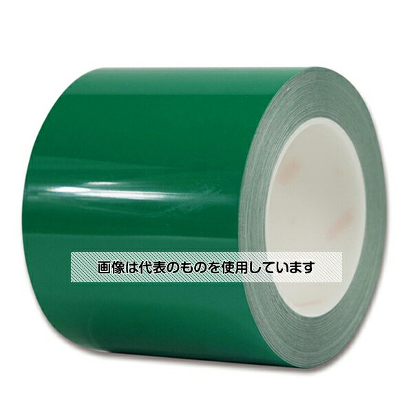 セーフラン安全用品 耐摩耗ラインテープ 幅100mm×22m 厚0.2mm 緑 15637 入数：1巻